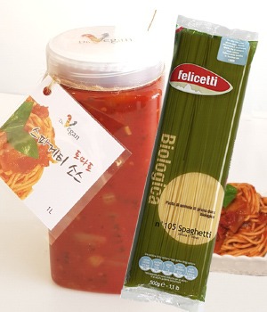 토마토 스파게티 소스 1kg(5인분)+유기농 펠레체티 스파게티 500g / 채식 비건식품, 냉장배송